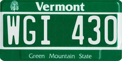 VT license plate WGI430