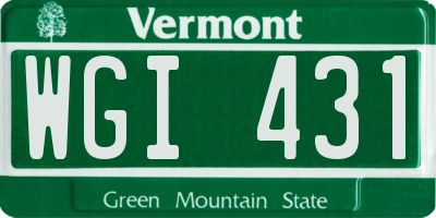 VT license plate WGI431