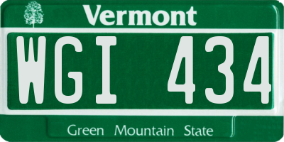 VT license plate WGI434