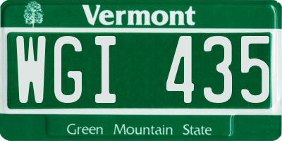 VT license plate WGI435