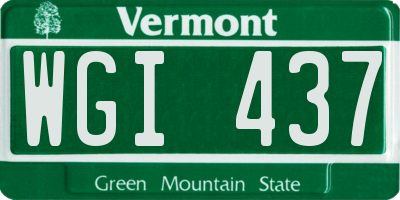 VT license plate WGI437