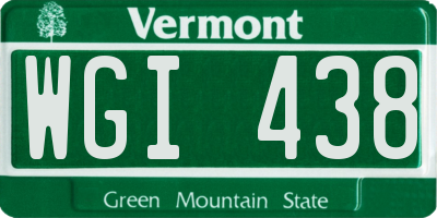 VT license plate WGI438