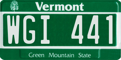 VT license plate WGI441