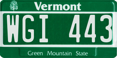 VT license plate WGI443