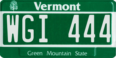 VT license plate WGI444