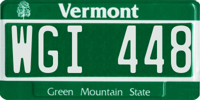 VT license plate WGI448