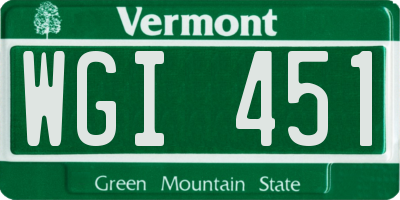VT license plate WGI451
