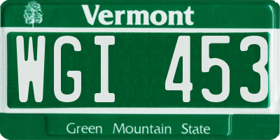 VT license plate WGI453