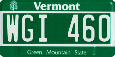 VT license plate WGI460