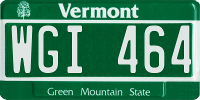 VT license plate WGI464