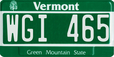 VT license plate WGI465