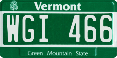 VT license plate WGI466
