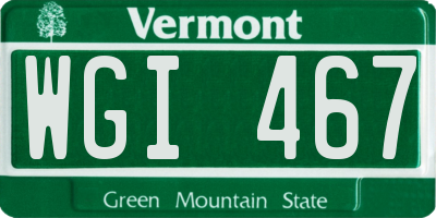 VT license plate WGI467