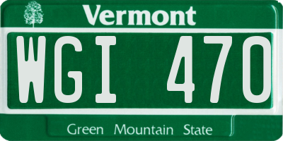 VT license plate WGI470