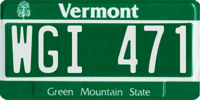 VT license plate WGI471