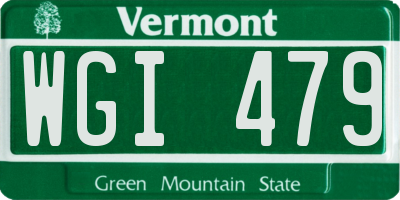 VT license plate WGI479