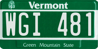 VT license plate WGI481