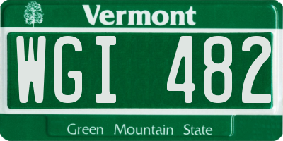 VT license plate WGI482