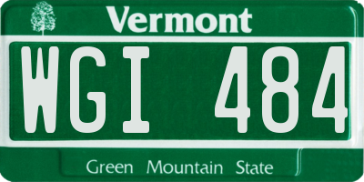 VT license plate WGI484