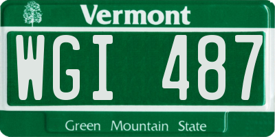 VT license plate WGI487