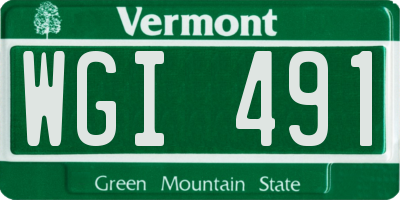 VT license plate WGI491