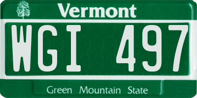 VT license plate WGI497