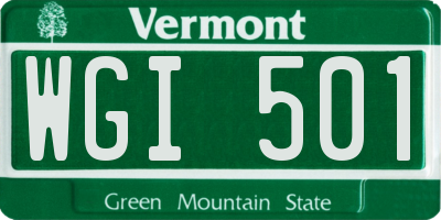 VT license plate WGI501