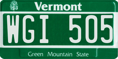 VT license plate WGI505
