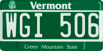 VT license plate WGI506