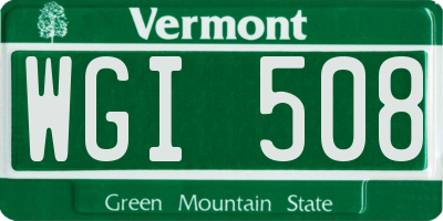 VT license plate WGI508
