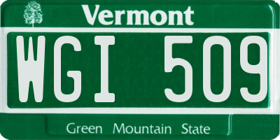 VT license plate WGI509