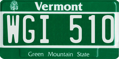 VT license plate WGI510