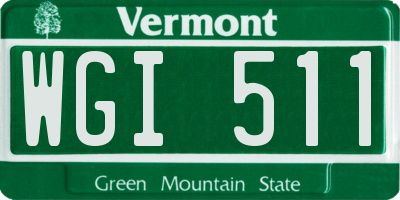 VT license plate WGI511