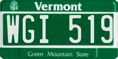 VT license plate WGI519