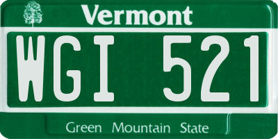 VT license plate WGI521
