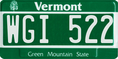 VT license plate WGI522