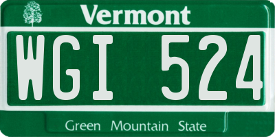 VT license plate WGI524