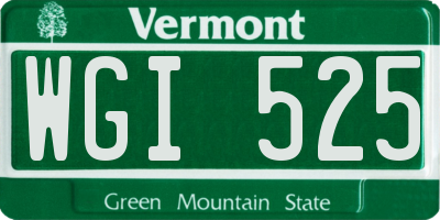 VT license plate WGI525