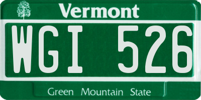VT license plate WGI526