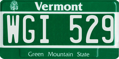 VT license plate WGI529