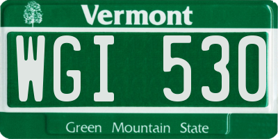 VT license plate WGI530
