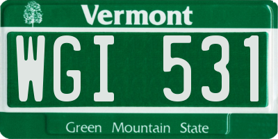VT license plate WGI531