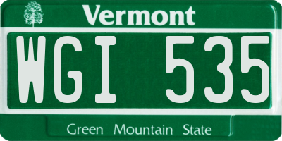 VT license plate WGI535