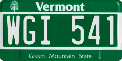 VT license plate WGI541