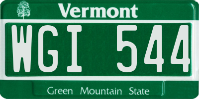 VT license plate WGI544