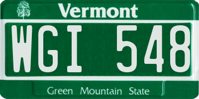 VT license plate WGI548