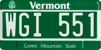 VT license plate WGI551