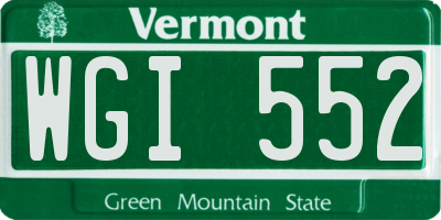VT license plate WGI552