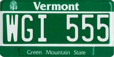 VT license plate WGI555
