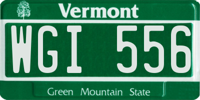 VT license plate WGI556